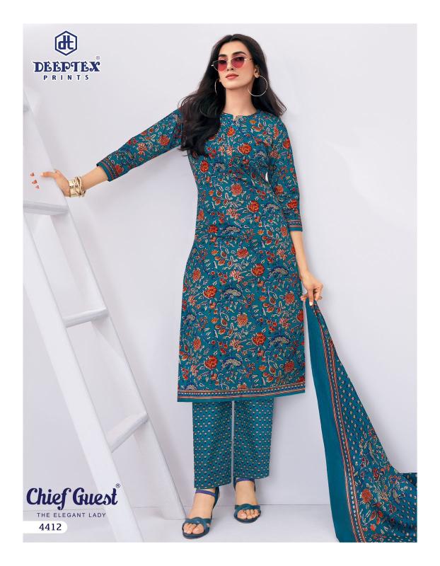 Deeptex chief guest vol-44 two top cotton dress material wholesale pune
